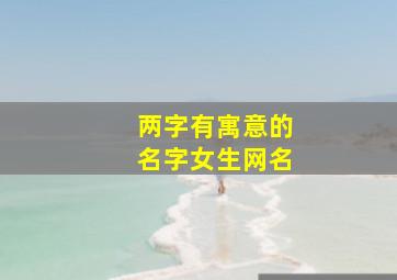 两字有寓意的名字女生网名