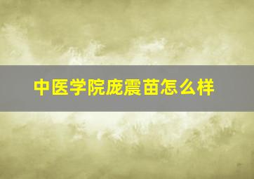 中医学院庞震苗怎么样