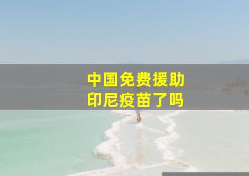 中国免费援助印尼疫苗了吗