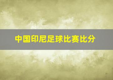 中国印尼足球比赛比分