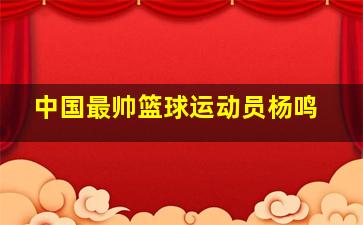 中国最帅篮球运动员杨鸣