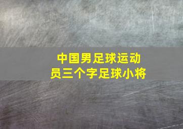 中国男足球运动员三个字足球小将