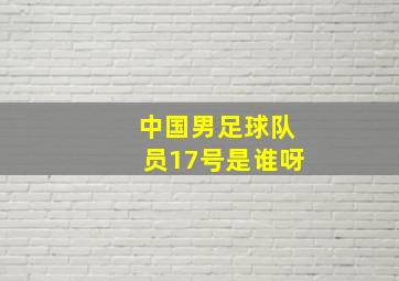 中国男足球队员17号是谁呀