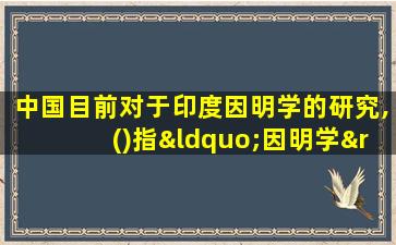 中国目前对于印度因明学的研究,()指“因明学”