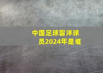 中国足球留洋球员2024年是谁