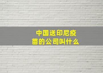 中国送印尼疫苗的公司叫什么