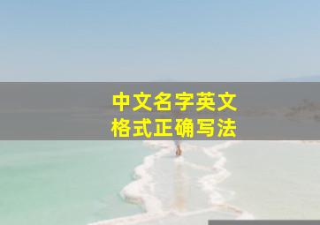 中文名字英文格式正确写法