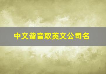 中文谐音取英文公司名