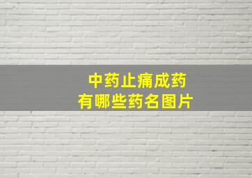 中药止痛成药有哪些药名图片