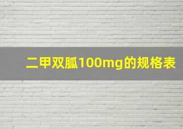 二甲双胍100mg的规格表