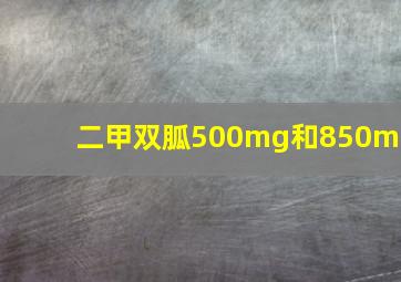 二甲双胍500mg和850mg