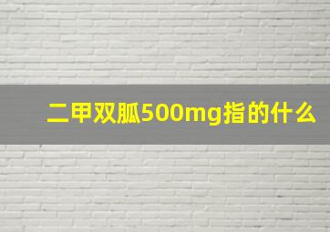 二甲双胍500mg指的什么