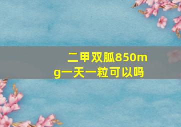 二甲双胍850mg一天一粒可以吗