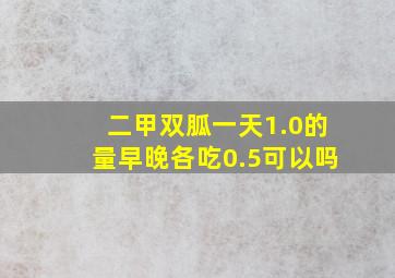 二甲双胍一天1.0的量早晚各吃0.5可以吗