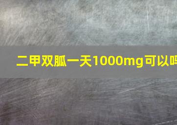 二甲双胍一天1000mg可以吗