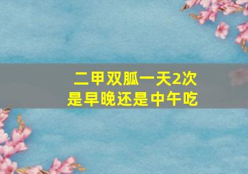 二甲双胍一天2次是早晚还是中午吃