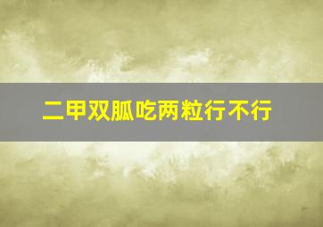 二甲双胍吃两粒行不行