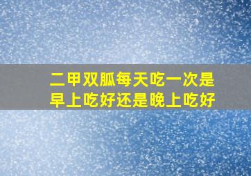 二甲双胍每天吃一次是早上吃好还是晚上吃好