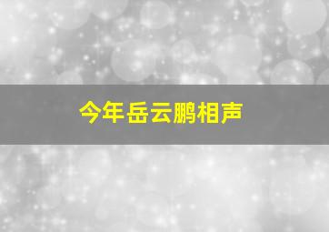 今年岳云鹏相声