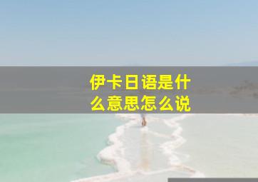 伊卡日语是什么意思怎么说