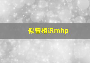 似曾相识mhp