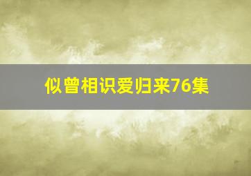 似曾相识爱归来76集