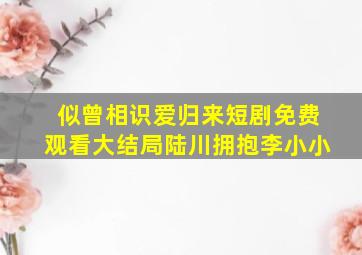 似曾相识爱归来短剧免费观看大结局陆川拥抱李小小