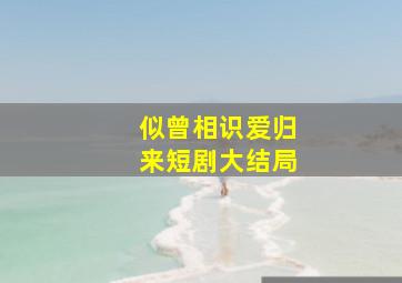 似曾相识爱归来短剧大结局