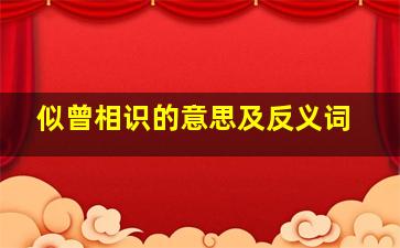 似曾相识的意思及反义词