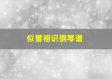 似曾相识钢琴谱