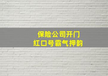 保险公司开门红口号霸气押韵