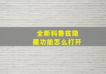 全新科鲁兹隐藏功能怎么打开