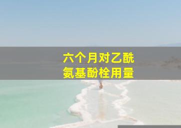 六个月对乙酰氨基酚栓用量