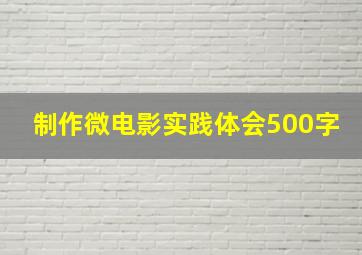 制作微电影实践体会500字