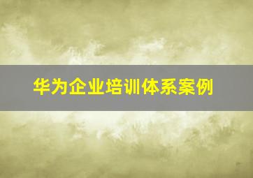 华为企业培训体系案例