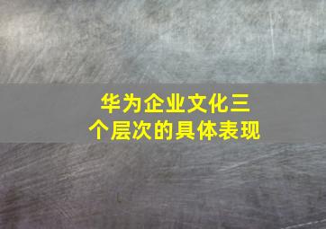 华为企业文化三个层次的具体表现