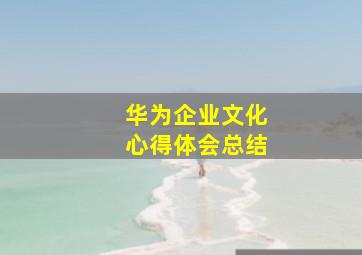 华为企业文化心得体会总结