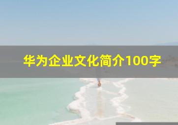 华为企业文化简介100字