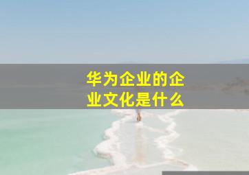 华为企业的企业文化是什么