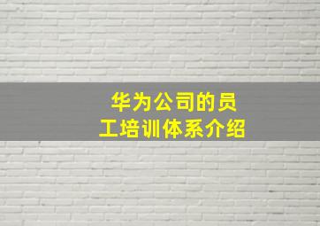 华为公司的员工培训体系介绍