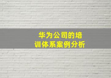 华为公司的培训体系案例分析