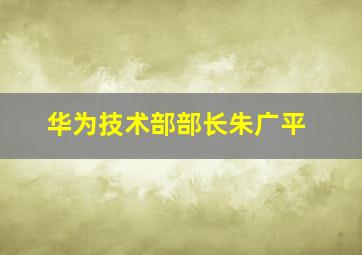 华为技术部部长朱广平