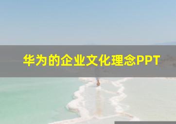 华为的企业文化理念PPT