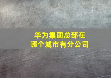 华为集团总部在哪个城市有分公司