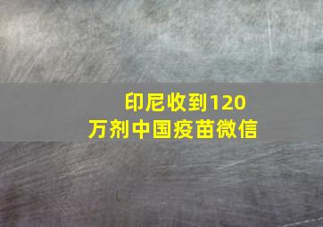 印尼收到120万剂中国疫苗微信