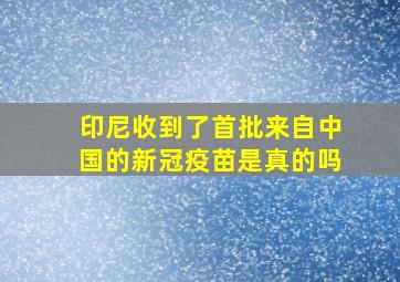 印尼收到了首批来自中国的新冠疫苗是真的吗