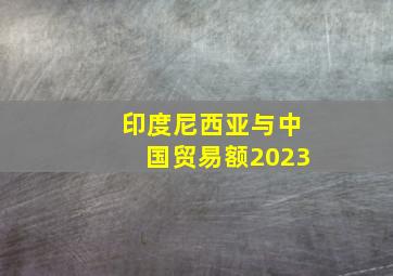 印度尼西亚与中国贸易额2023