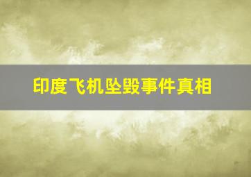 印度飞机坠毁事件真相