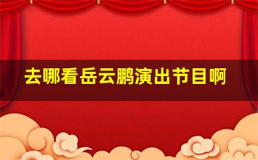 去哪看岳云鹏演出节目啊