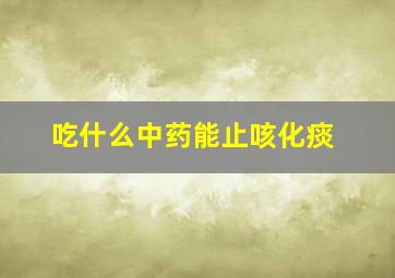 吃什么中药能止咳化痰